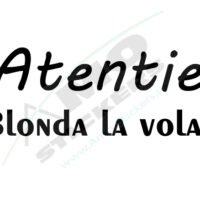 Sticker Auto Atentie Blonda la Volan