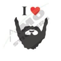 Sticker Auto I love beard
