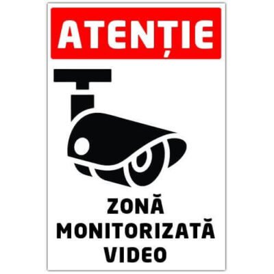 Sticker de Atentionare Zona Monitorizata