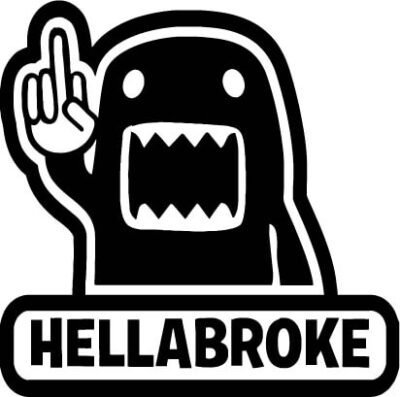 Sticker Auto Hella Broke