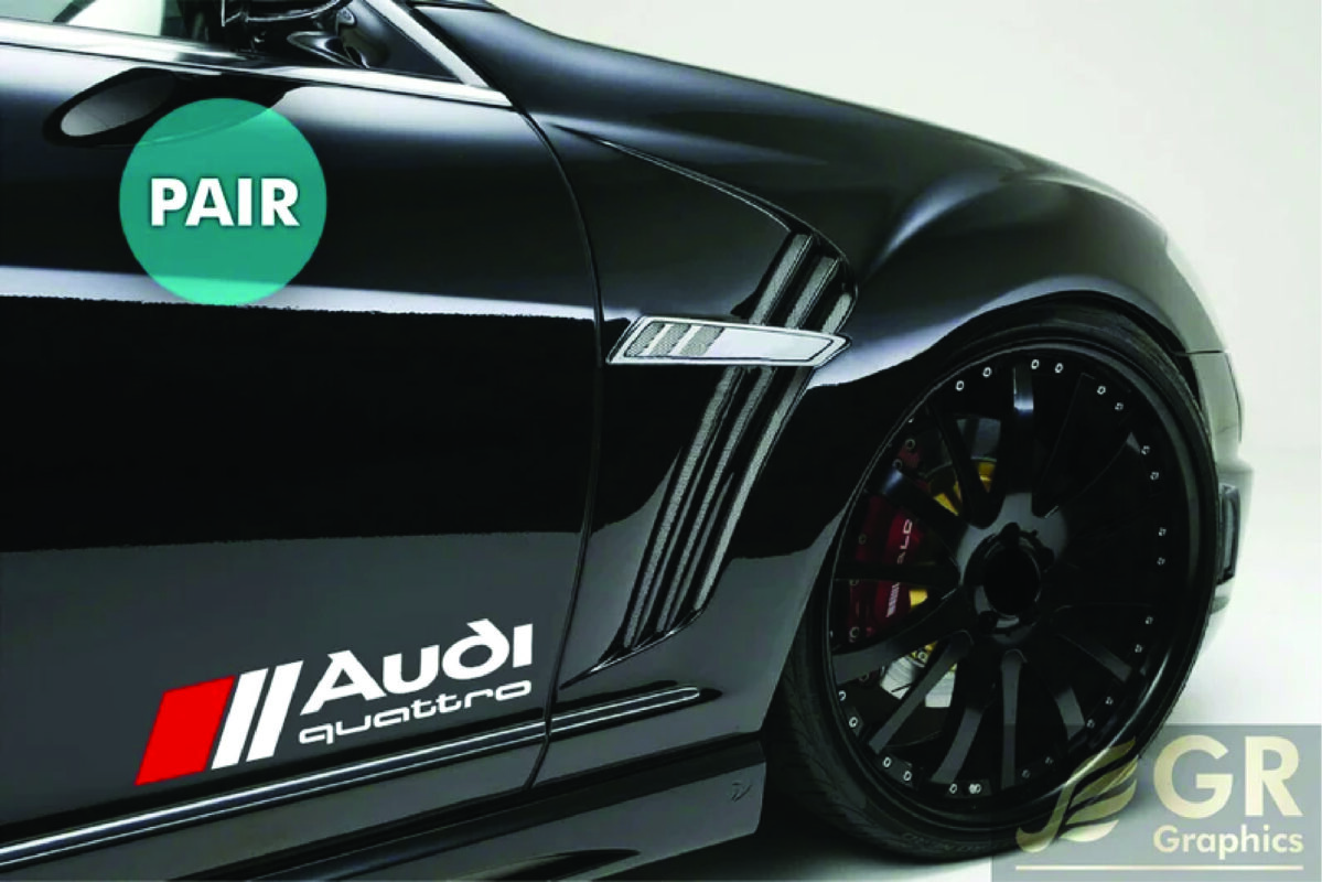 Audi Vip Sticker Sticker Auto Audi quattro praguri | Set 2buc Audi | Amo-Stickers