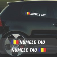 Sticker Auto Nume si Drapel