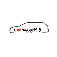 Sticker Volkswagen Love Golf 5
