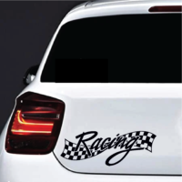 Sticker auto Racing Flag