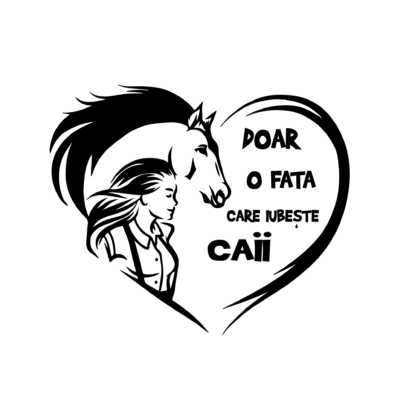 Sticker Auto fata care iubeste caii