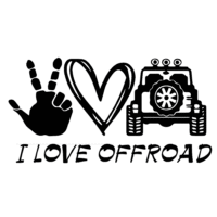 Sticker Auto I love Offroad