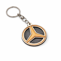 Breloc Auto Mercedes Premium 3D din Lemn, Decupat Laser